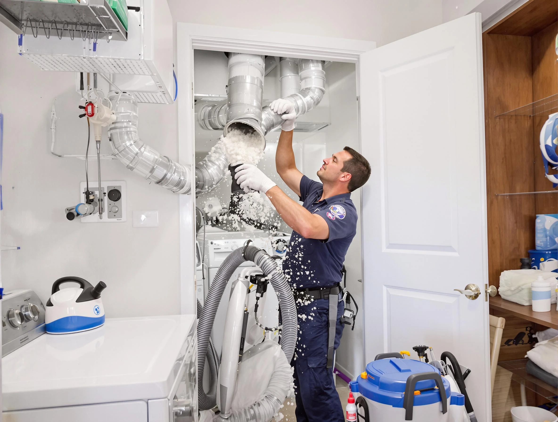 Todd Creek Dryer Vent Cleaning technician delivering thorough residential dryer vent cleaning service in Todd Creek